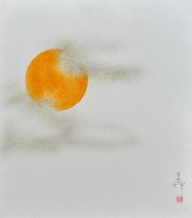 Sun with clouds ( 24 x 27 cm)