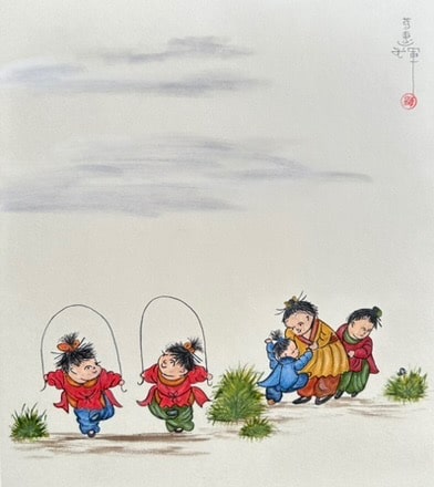 Playing children (24 x 27 cm)