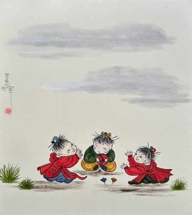 Playing children (24 x 27 cm)