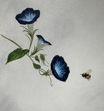 Morning glory with bumblebee (24 x 27 cm)