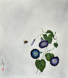 Morning glory with bumblebee (24 x 27 cm)