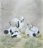 Cranes with snow (24 x 27 cm)