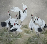 Cranes with snow (24 x 27 cm)