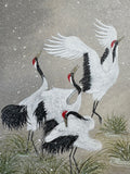 Cranes with snow (24 x 27 cm)