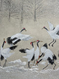 Cranes with snow (24 x 27 cm)