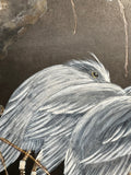 Herons in the night (24 x 27 cm)