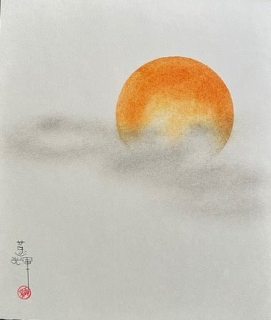 Sun with clouds (18 x 21 cm)