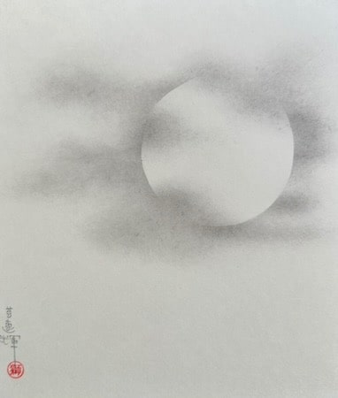 Moon with clouds (18 x 21 cm)