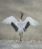 Crane with snow (12 x 13,5 cm)