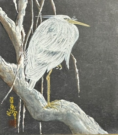 Heron in the night (12 x 13,5 cm)
