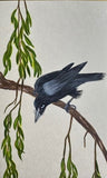 Raven on branch (7,5 cm)