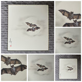 Bats with moon (24 x 27 cm)