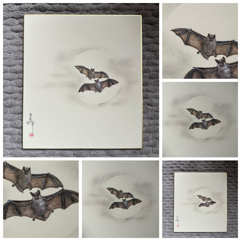 Bats with moon (24 x 27 cm)