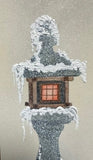 Lantern and sparrows with snow  (7,5 cm)