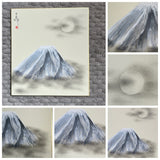 Fuji with moon (24 x 27 cm)
