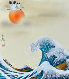 Wave with and cranes (24 x 27 cm)