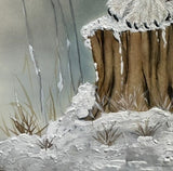 Owl with snow (24 x 27 cm)