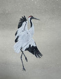 Crane with snow (18 x 21 cm)