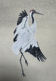 Crane with snow (18 x 21 cm)
