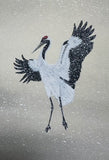 Crane with snow (18 x 21 cm)
