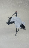 Crane with snow (18 x 21 cm)