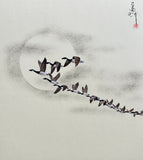 Geese with moon (24 x 27 cm)