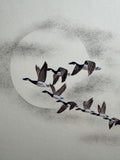 Geese with moon (24 x 27 cm)