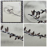 Geese with moon (24 x 27 cm)