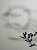 Moon with geese (24 x 27 cm)
