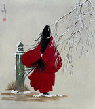 Woman in red (24 x 27 cm)