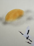 Sun with cranes (24 x 27 cm)