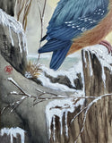 Kingfisher in winter (24 x 27 cm)