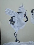 Cranes with snow (24 x 27 cm)