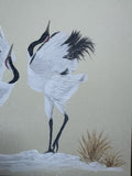 Cranes with snow (24 x 27 cm)