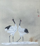Cranes with snow (24 x 27 cm)