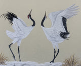 Cranes with snow (24 x 27 cm)