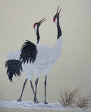 Cranes with snow (24 x 27 cm)