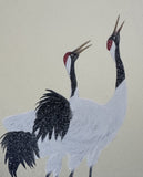 Cranes with snow (24 x 27 cm)