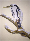 Heron in winter (6 x 9 cm)