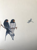 Swallow with dran fly (24 x 27 cm)