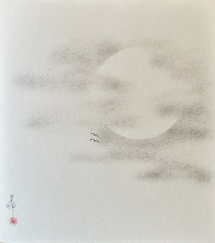 Moon with clouds (24 x 27 cm)