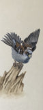 Sparrow on tree stump (7,5 cm)