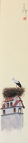 Stork on nest (7,5 cm)