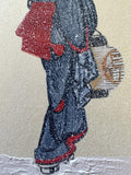 Kimono-woman with snow (7,5 cm)