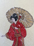 Kimono-woman in snow (7,5 cm)